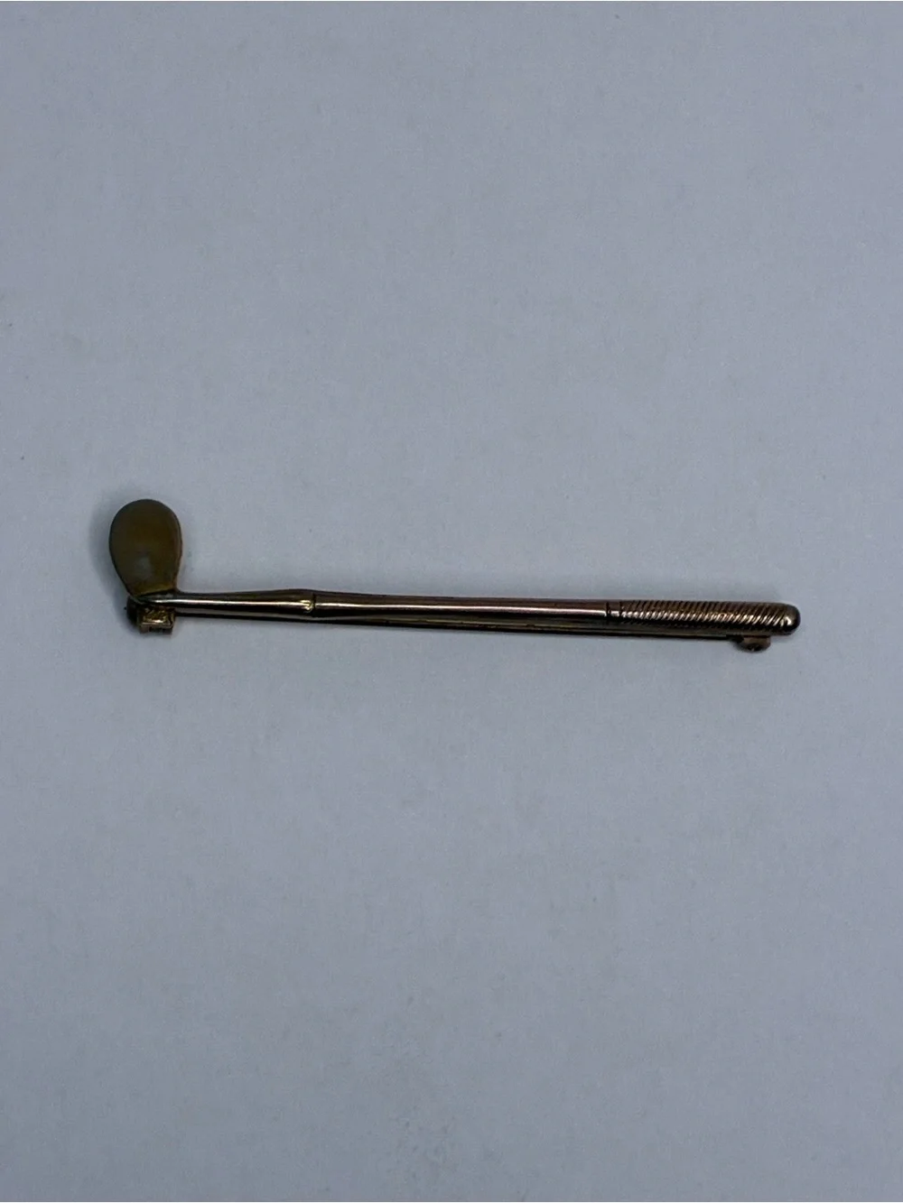 Vintage 1960's Gold Tone Golf Club Brooch Sash Lapel Pin Brass Color 2 Inches